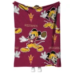 custom arizona state sun devils mickey football maroon quilt blanket best selling