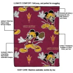 custom arizona state sun devils mickey football maroon quilt blanket best selling