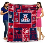 custom arizona wildcats helmet passion red quilt blanket best selling