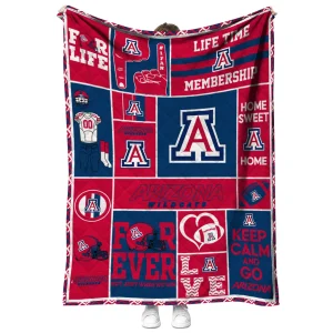 custom arizona wildcats helmet passion red quilt blanket fashion forward