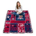 custom arizona wildcats helmet passion red quilt blanket best selling