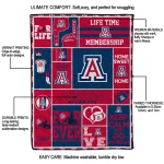custom arizona wildcats helmet passion red quilt blanket best selling
