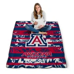 custom arizona wildcats layered florals red white quilt blanket best selling