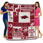 custom arkansas razorbacks helmet passion red quilt blanket best selling