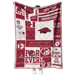 custom arkansas razorbacks helmet passion red quilt blanket fashion forward
