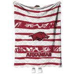 custom arkansas razorbacks layered florals red white quilt blanket best selling