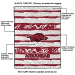 custom arkansas razorbacks layered florals red white quilt blanket best selling