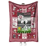 custom arkansas razorbacks snoopy coach red quilt blanket best selling