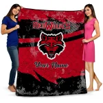 custom arkansas state red wolves brushstroke layers scarlet quilt blanket best selling