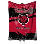 custom arkansas state red wolves brushstroke layers scarlet quilt blanket best selling
