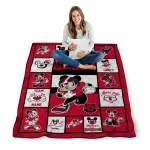 custom arkansas state red wolves mickey crimson scarlet white quilt blanket best selling
