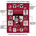 custom arkansas state red wolves mickey crimson scarlet white quilt blanket best selling