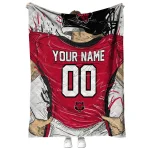 custom arkansas state red wolves player sketch scarlet gray quilt blanket best selling