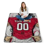 custom arkansas state red wolves player sketch scarlet gray quilt blanket best selling