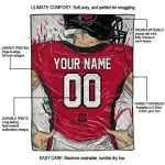 custom arkansas state red wolves player sketch scarlet gray quilt blanket best selling