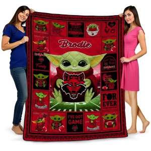 custom arkansas state red wolves yody baby pattern scarlet quilt blanket best selling