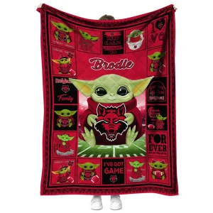 custom arkansas state red wolves yody baby pattern scarlet quilt blanket fashion forward