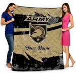 custom army black knights brushstroke layers gold quilt blanket best selling