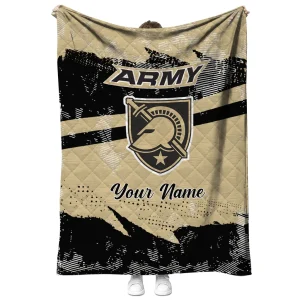 custom army black knights brushstroke layers gold quilt blanket fashion forward