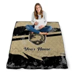 custom army black knights brushstroke layers gold quilt blanket best selling