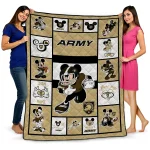 custom army black knights mickey crimson gold white quilt blanket best selling