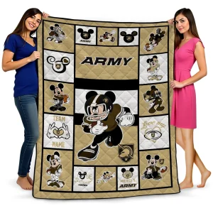 custom army black knights mickey crimson gold white quilt blanket best selling