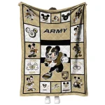 custom army black knights mickey crimson gold white quilt blanket best selling