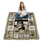 custom army black knights mickey crimson gold white quilt blanket best selling