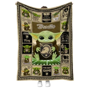 custom army black knights yody baby pattern gold quilt blanket fashion forward