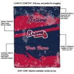 custom atlanta braves brushstroke layers navy quilt blanket best selling