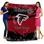 custom atlanta falcons brushstroke layers red quilt blanket best selling