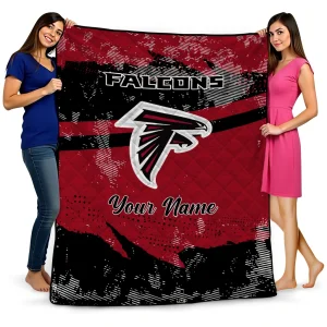 custom atlanta falcons brushstroke layers red quilt blanket best selling