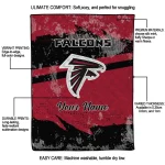 custom atlanta falcons brushstroke layers red quilt blanket best selling