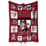 custom atlanta falcons mickey crimson red white quilt blanket best selling