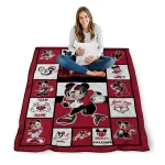 custom atlanta falcons mickey crimson red white quilt blanket best selling