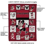 custom atlanta falcons mickey crimson red white quilt blanket best selling
