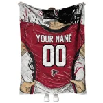 custom atlanta falcons player sketch red gray quilt blanket best selling