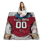 custom atlanta falcons player sketch red gray quilt blanket best selling