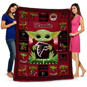 custom atlanta falcons yody baby pattern red quilt blanket best selling