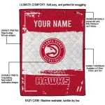 custom atlanta hawks grunge patch red white quilt blanket best selling