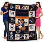custom auburn tigers mickey crimson navy blue white quilt blanket best selling