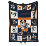 custom auburn tigers mickey crimson navy blue white quilt blanket best selling