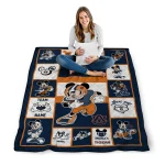 custom auburn tigers mickey crimson navy blue white quilt blanket best selling