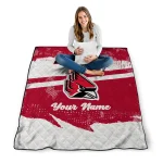 custom ball state cardinals brushstroke layers red quilt blanket best selling
