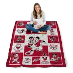 custom ball state cardinals mickey crimson red white quilt blanket best selling