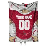custom ball state cardinals player sketch red gray quilt blanket best selling