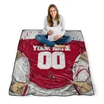 custom ball state cardinals player sketch red gray quilt blanket best selling