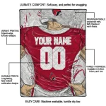 custom ball state cardinals player sketch red gray quilt blanket best selling