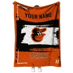 custom baltimore orioles grunge patch orange white quilt blanket best selling
