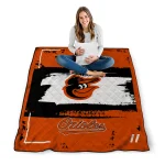 custom baltimore orioles grunge patch orange white quilt blanket best selling